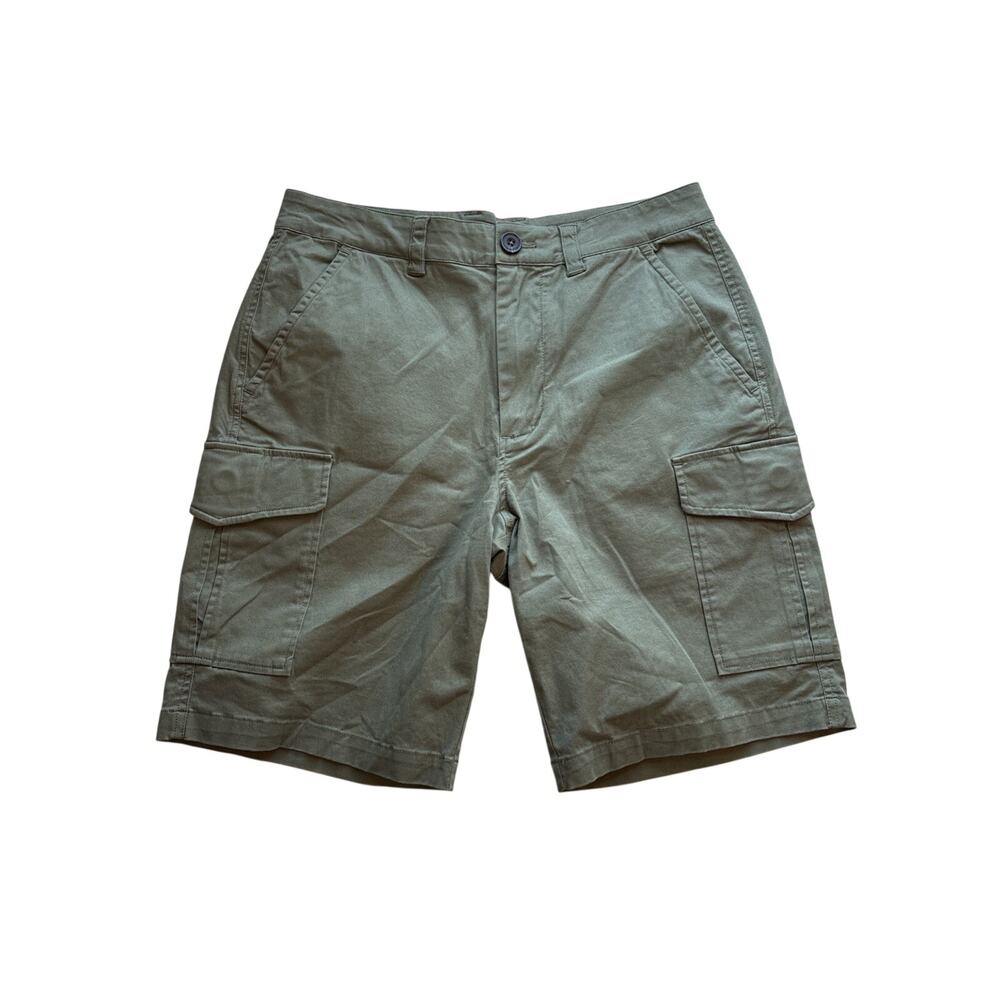 Boden Mens Cargo Shorts Size 30 Olive Green Cotton Striped Waistband Utility